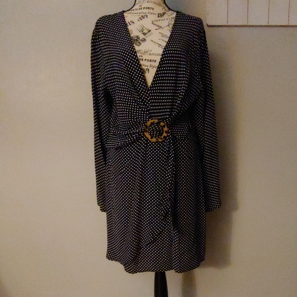 Faux Wrap Belted Waist Top Shop Dress